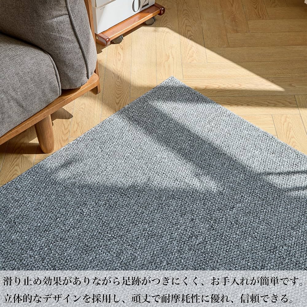 Amazon | FLIIRITAIA カーペット グレー 200×250cm 約3畳 約1畳